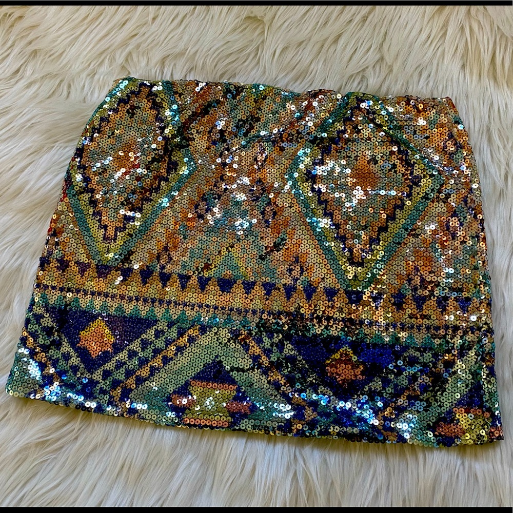 Sequin mini skirt